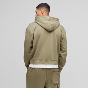 Vente en gros de survêtements personnalisés pour hommes, kaki, style charpentier, sweat à capuche zippé, meilleure vente d'ensemble de survêtements de rue - Product Image 3