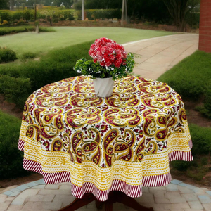 Fabrication indienne 100% coton naturel bloc à la main imprimé Rectangle couverture de Table à manger nappe Design Floral personnalisé - Product Image 1