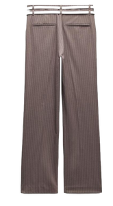 Pantalones formales elásticos de rayas marrones de algodón de la mejor calidad para reuniones de negocios disponibles a granel - Product Image 6