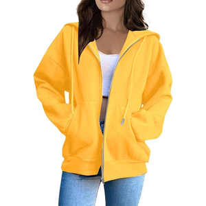 เสื้อฮู้ดมีซิปสำหรับผู้หญิง OEM เสื้อฮู้ดมีซิปผ้าคอตตอนชุดออกกำลังกาย - Product Image 1