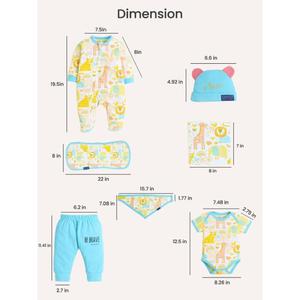 ชุดตะกร้าของขวัญเด็กแรกเกิดลายพิมพ์จัมโบ้10ชิ้น-หลากสี - Product Image 4