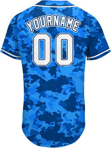 Maillot de baseball camouflage imprimé en gros pour hommes, uniforme sportif d'équipe, séchage rapide, antibactérien, en polyester avec maille cousue - Product Image 2