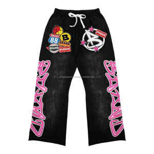 2025 personalizado de alta calidad Street-Wear ácido lavado francés Terry pantalones de chándal acampanados y conjunto de chándal con capucha para hombres - Product Image 4