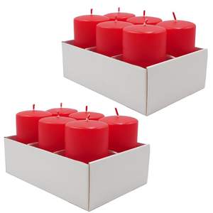 เทียนพาราฟินแท่งสีแดง12ชิ้นขนาด10ซม. X 6ซม. 48ชั่วโมงเวลาในการเผาไหม้ผ้าฝ้ายแบบไม่หยดสำหรับตกแต่งคริสต์มาสกล่องของขวัญ - Product Image 1