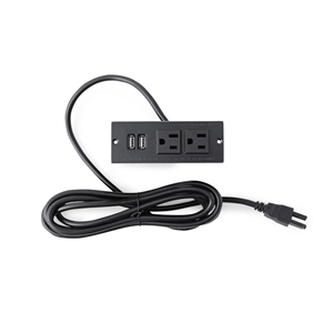 Regleta de alimentación empotrada de alta calidad certificada por seguridad de EE. UU. con puertos y salidas USB en colores negro/blanco Hecho en Vietnam - Product Image 3