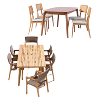 Nouveau produit table à manger en bois avec chaise 4-6 super confortable pour les meubles de salle à manger prix de gros de l'Indonésie
