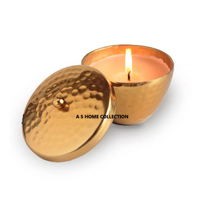 Juego de 2 velas votivas de té de forma redonda de metal único hecho a mano para decoración de iluminación del hogar - Product Image 5