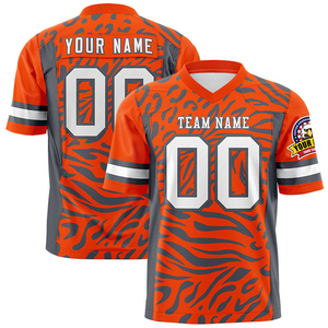 เสื้อเจอร์ซีย์อเมริกันฟุตบอลแฟชั่นสตรีทแวร์แบบสั่งทำ คอวี แขนสั้น ระบายอากาศได้ดี ไซส์ใหญ่ ทรงบ็อกซี่ บริการ OEM - Product Image 3