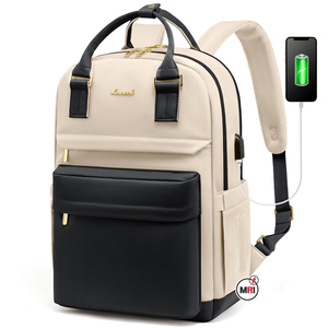 Logotipo personalizado de moda lindo elegante enorme espacio niñas bolsas de moda libro Portátil Bolsa Puerto USB impermeable Softback mochila portátil - Product Image 4