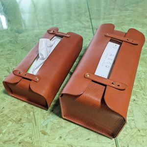 Cubierta de Cuero para Caja de Pañuelos, Decoración de Escritorio, Porta Servilletas Minimalista, Organizador de Pañuelos para Auto, Dormitorio, Oficina en Casa - Product Image 3