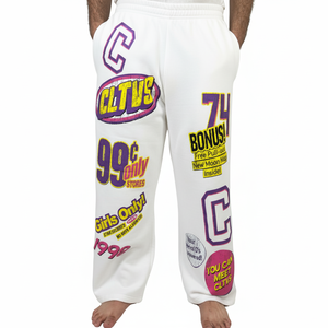 Pantalones Deportivos Holgados Unisex de Algodón Grueso, Pantalones Anchos de Color Sólido Personalizados para Hombre, Pantalones de Hombre Lavados - Product Image 1