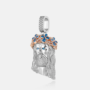 Pendentif Hip Hop personnalisé en alliage plaqué or avec diamants CZ de qualité supérieure pour homme, coupe ronde brillante, le Legende du Givre - Product Image 3