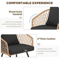 Ensemble de table et de chaises de jardin et de cour en bois-plastique, nouveau, élégant, simple et de haute qualité