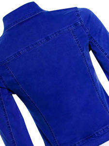 แจ็คเก็ตยีนส์สีสันตามสั่งสำหรับผู้หญิง แฟชั่นฤดูใบไม้ร่วง สไตล์เท่ห์ ทันสมัย เสื้อแจ็คเก็ตยีนส์ลำลองสำหรับผู้หญิง เสื้อคลุมแจ็คเก็ตยีนส์คอตั้ง - Product Image 6