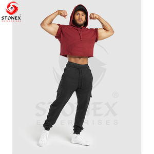 Sudadera con capucha de gran tamaño streetwear de alta calidad fabricantes 500 GSM peso pesado boxy cropped 100% algodón Sudadera con capucha hombres - Product Image 3