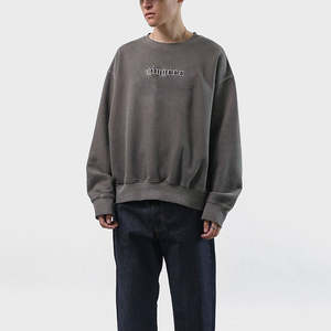 Customize Streetwear <b>Vintage</b> Men French Terry Casual <b>Sweatshirts</b> High Quality 100% Cotton Acid Washed High Street <b>Sweatshirts</b> - Product Image 3