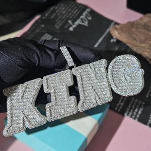 Luxury Customization Heavy Iced Out Pendant 925 Sliver Plated Gold Moissanite Pendant Hip Hop Styles for Iced Out Letter Pendant - Product Image 3