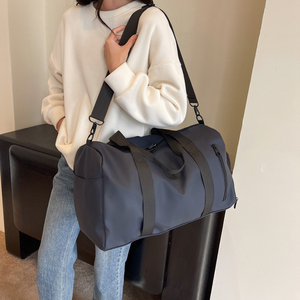 Bolsa de lona plegable de poliéster Oxford impermeable de alta calidad de gran capacidad para mujer para viajes, gimnasio, zapatillas de negocios con compartimentos - Product Image 5