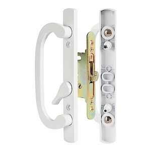 MaxxGeek Stylish <b>Sliding</b> Patio <b>Door</b> Handle Set Mortise <b>Lock</b> Zinc Diecast Ambidextrous Offset Thumbturn Easy Installation White - Product Image 1