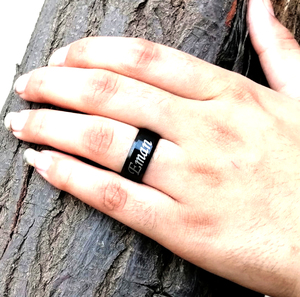 Handmade Stainless Steel <b>Ring</b> <b>Black</b> Coated Phosphate Customize Name Men's <b>Women</b> Wedding Engagement <b>Ring</b> by Knives Manufacturer - Product Image 3