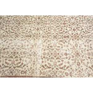 Vintage Turkish Rug Classic Brown Beige 4.8x8.8ft Patchwork Design Wool Material Latex Tabriz for Bedside Rectangle Hallway - Product Image 5