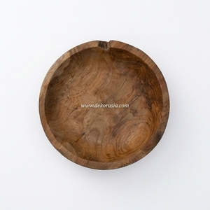 Plateau rond créatif M bols en bois de teck, ensembles de vaisselle, plats et assiettes, plateaux de service - Product Image 4