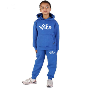 Conjunto Deportivo de Felpa de Algodón Unisex para Niños, Sudadera con Capucha y Pantalones Deportivos, Impresión de Logotipo Personalizado, Color Sólido, Ropa Casual - Product Image 5