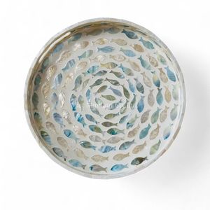 Plateau de service artisanal en nacre, incrustation de coquillages décorative, écologique, Vietnam, maison et table - Product Image 2