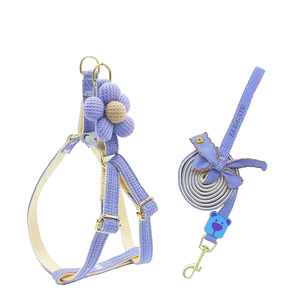 Pettorina di Lusso con Motivo Floreale per Gatti e Cani di Piccola Taglia, in Nylon Traspirante, Antifuga, con Fibbie in Acciaio Inossidabile - Product Image 2