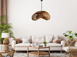 Lampe suspendue en osier - Lampe suspendue en rotin - Artisanat en bambou et rotin - Product Image 3