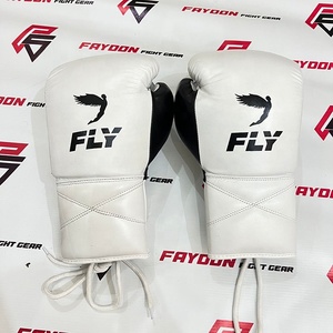 Gants de boxe et de sparring en cuir de vachette véritable de qualité supérieure, blancs et noirs, avec logo personnalisé, gants de frappe personnalisés pour la victoire - Product Image 5