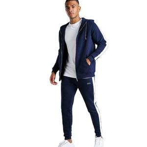 Conjunto Deportivo Ecológico con Capucha, Diseño Minimalista, Estampado Sólido, Chaqueta y Pantalones de Tela Suave, Estilo Moderno y Limpio - Product Image 1