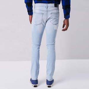 Pantalones Vaqueros para Hombre, Corte Ajustado, Desgastados, Pantalones de Mezclilla, Vaqueros Rotos para Hombre, Servicio de Diseño OEM, Precio Económico al por Mayor - Product Image 2