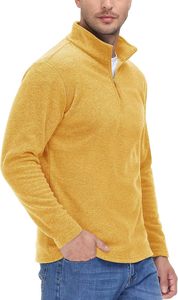 Chaqueta de trabajo de manga larga 2024 para hombre, jersey de invierno de algodón 100%, Sudadera con cuello levantado, forro polar con cremallera 1/4 para Golf informal - Product Image 2