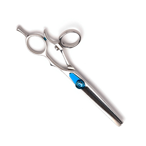 Tijeras de adelgazamiento de cabello de peluquero de acero alemán duraderas de 6,5 \ "con tijeras de pulido de acabado R ajustables con cuchillas afiladas - Product Image 3