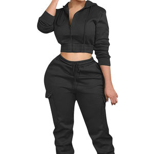 Ensemble de sweats à capuche courts pour femmes de grande taille à prix raisonnable Ensemble de sweats à capuche courts les plus vendus - Product Image 3