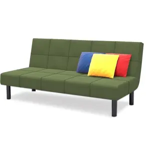 当代设计沙发高品质织物覆盖功能点击拍扣沙发床金属腿