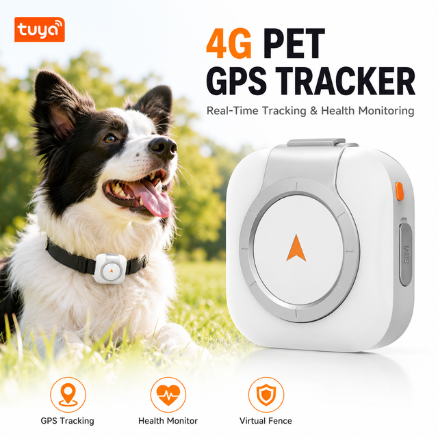 Tuya Smart Pet GPS Tracker with Health Monitor Triple Positioning WiFi LBS Waterproof Anti Lost Locator for Dog Cat