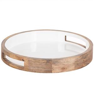 Super offre un plateau de service en bois fini blanc de forme ronde pour la cuisine pour les utilisations de service alimentaire - Product Image 2