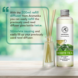 Recharge Liquide pour Diffuseur d'Arômes Aromatika Thé Blanc 200ml – Huile Parfumée Longue Durée pour Diffuseur à Bâtonnets – Désodorisant d'Ambiance - Product Image 2