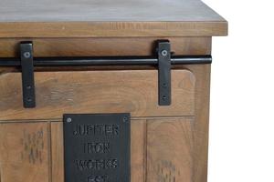 Vintage Industrial Mango Wood Accent Cabinet with Sliding Doors Rustic Craft Storage New Design for Hotel Use Brown <b>Wooden</b> - Product Image 4