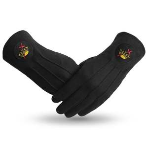 Gants maçonniques Regalia en gros 100% coton noir broderie personnalisée gants maçonniques d'extérieur - Product Image 5