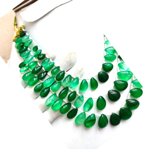 Collar con cuentas de Esmeralda beryl pear para mujer, color Natural, 10-30MM, joyería Bohemia, 26 pulgadas - Product Image 5