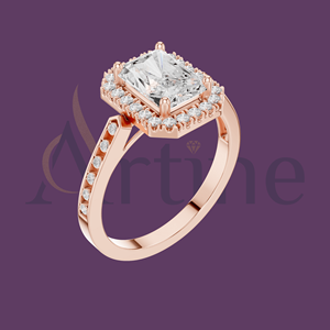 Bague en diamant carré Moissanite 10K - Product Image 1