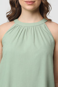 High Quality OEM ODM Sleeveless Casual <b>Linen</b> <b>Dress</b> for <b>Women</b> Hot Sale Shirt Style with Embroidered Logo on Back Designed Girls - Product Image 5