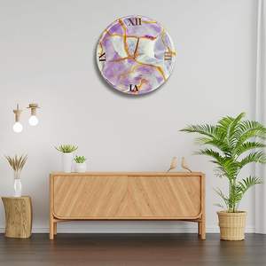 Horloge de maison de luxe, faite à la main en résine, thème océan, moderne, étanche, surdimensionnée, veilleuse, décoration de mariage, décoration de salle à manger - Product Image 1