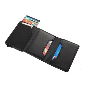 कस्टम लोगो स्लिम चमड़े कार्ड धारक प्रीमियम पु चमड़े Minimalist बटुआ क्रेडिट कार्डधारक 2023