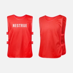 Chalecos Deportivos de Malla para Entrenamiento de Fútbol con Número y Cuello Naranja, Chalecos de Entrenamiento para Jóvenes - Product Image 3