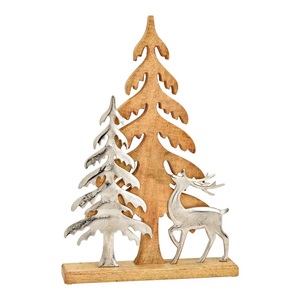 <b>Customized</b> size and design Aluminum And Wood Christmas Decorative Centerpiece For Living Room And Festive Celebration Decor - Product Image 2