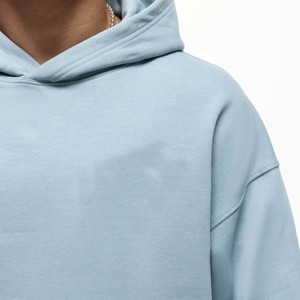 Cómoda Sudadera con capucha azul de gran tamaño para hombres y mujeres con ajuste holgado y tela suave para uso diario - Product Image 4
